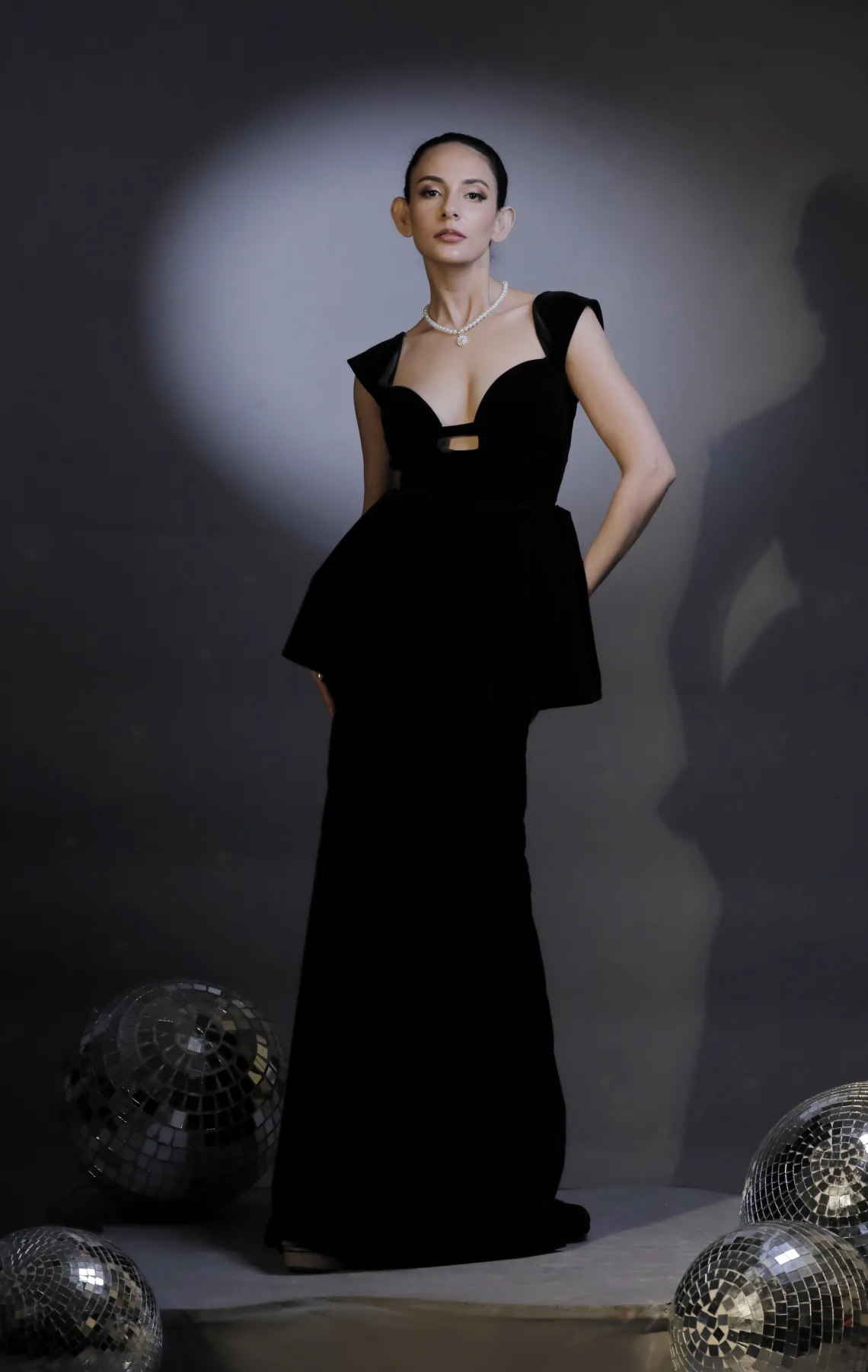 Black Velvet Peplum