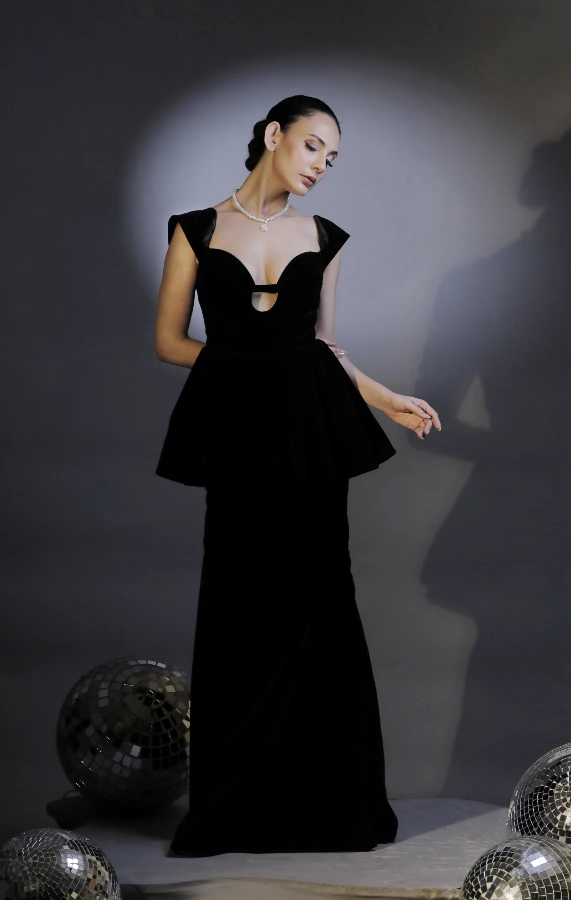 Black Velvet Peplum